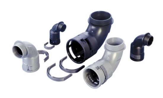 Billede af 90° Metrisk gevind, M50x1,5, NW48, sort, IP66