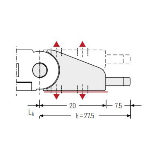 Billede af Endebeslag inkl. trækaflastning  013X.15 - Med bolt