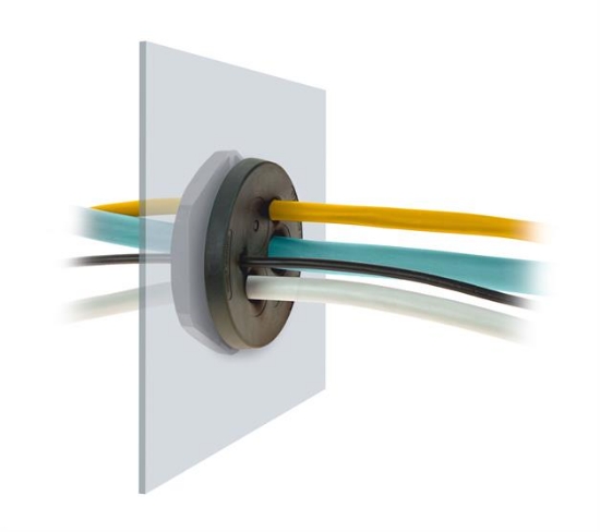 Billede af DES-PDM M63/9G plade til kabelgennemføring - grå