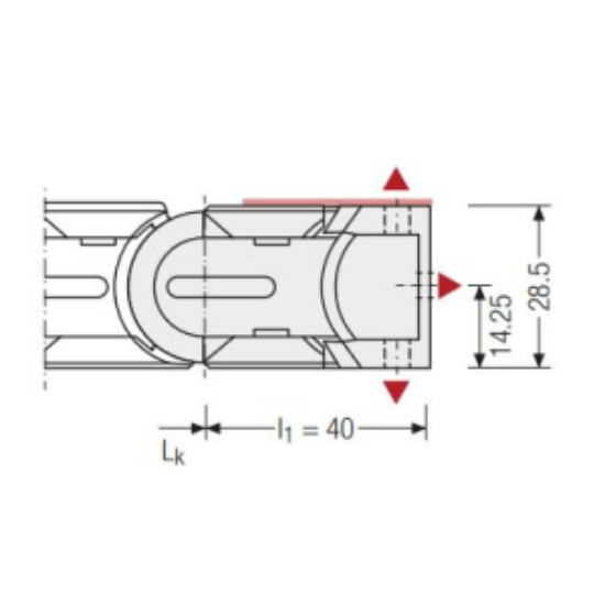 Billede af Endebeslag til TKA30 Universal Moving Højre