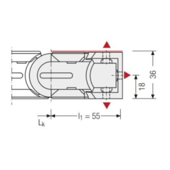Billede af Endebeslag til TKA38 Universal Fix - Bredde = 25