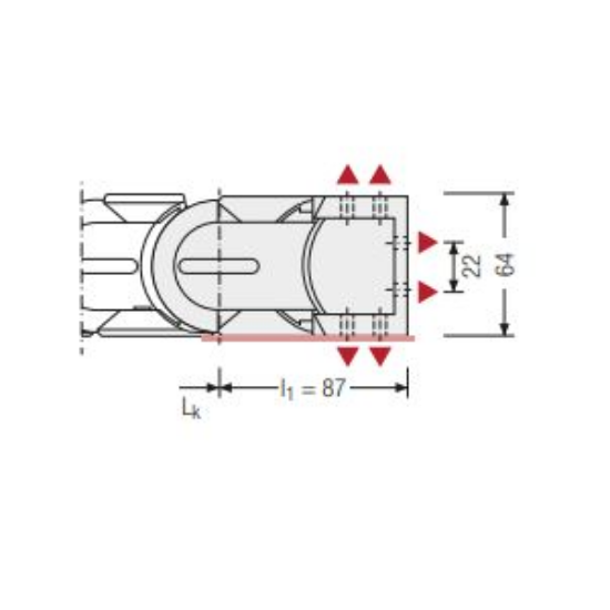 Billede af Endebeslag til TKA55 Universal - Move - Bredde = 175