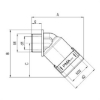 Billede af 45°, Metrisk gevind M16x1,5, NW10, sort