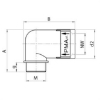 Billede af 90° Metrisk gevind, M32x1,5 - NW29, sort